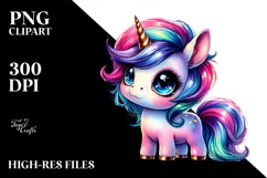 Funny Cute Unicorn PNG Product Image 2