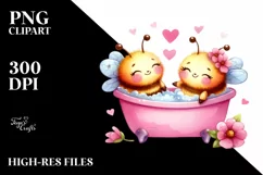Cuddling Bathtub Baby Bee PNG Product Image 2