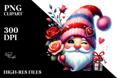 Valentines Gnome Winking Digital Painting Product Image 2