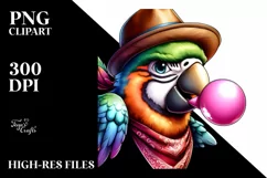 Cartoon Parrot Quirky Colors Sticker | Clipart Product Image 3