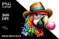 Cartoon Parrot Quirky Colors Sticker | Clipart Product Image 3