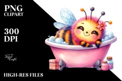 Cuddling Baby Bee in Watercolor, PNG Product Image 2