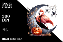 Flamingo Dressed for Halloween PNG Product Image 2