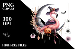 Flamingo Dressed for Halloween PNG Product Image 2