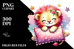 Sleeping Pillow Baby Lion PNG Product Image 2