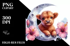 Smiling Baby Highland Cow PNG Product Image 3