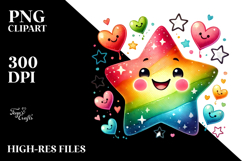 Smiling Star Hearts PNG Product Image 2