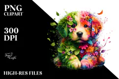 Vibrant Watercolor Puppy PNG Product Image 2
