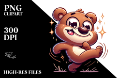 Silly Cartoon Bear Dancing, Transparent PNG Product Image 2