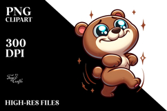 Excited Cartoon Bear Sticker Product Image 2