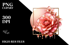 Abstract Shiny Camellia PNG Product Image 2