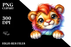 Watercolor Baby Lion | Sublimation | Clipart Product Image 1