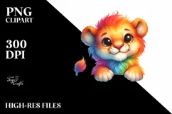Watercolor Baby Lion | Sublimation | Clipart Product Image 1