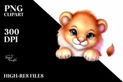 Colorful Watercolor Baby Lion | Smiling | Cute Product Image 3