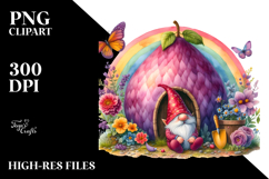 Colorful Gnome House Rainbow Clipart Product Image 2