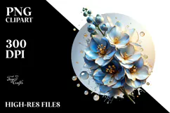 Glossy Delphinium PNG Product Image 2