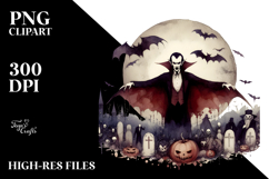Simple Halloween Image with Vampire PNG Product Image 2