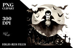 Simple Halloween Image with Vampire PNG Product Image 2