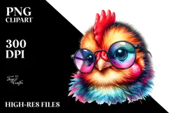 Cute Baby Rooster with Sunglasses PNG Product Image 2
