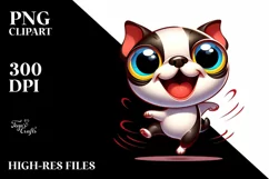 Cute Crazy Baby Boston Terrier PNG Product Image 3