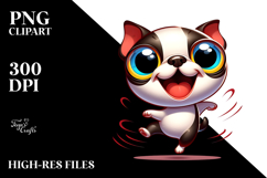 Cute Crazy Baby Boston Terrier PNG Product Image 2