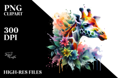 Vibrant Plant Giraffe, PNG Product Image 2