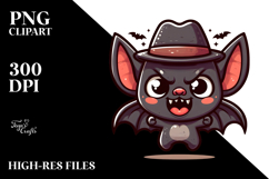 Cartoon Bat with Silly Smirk PNG Product Image 2