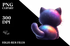 a Vibrant Baby Black Cat inspired by PNG Product Image 1