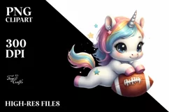 Pastel Baby Unicorn Football Product Image 3