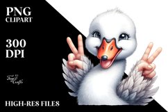 Funny Swan Victory Sign Clipart Product Image 1