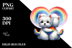 Cute Rainbow West Highland White Terrier PNG Product Image 2