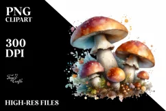 Mushroom Watercolor Splash PNG Product Image 3