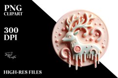 Pastel 3D Marzipan-like Christmas Deer Product Image 2