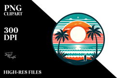 Retro Tropical Sunset PNG Product Image 2
