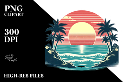 Retro Tropical Sunset PNG Product Image 2