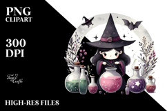 Gothic Funny Witch with Magic Potion, High-Res PNG Product Image 2