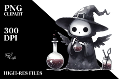 Gothic Funny Witch with Magic Potion, High-Res PNG Product Image 2