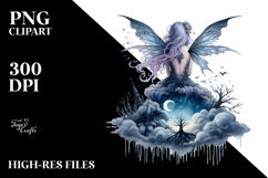 Gothic Fairy on Cloud PNG Product Image 2