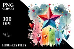 Simple Sketcky Star with Hearts Product Image 2