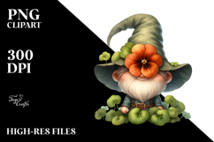Cute Gnome with Nasturtium Hat PNG Product Image 2