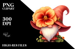 Cute Gnome with Nasturtium Hat PNG Product Image 2