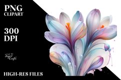 Glossy Crocus with Watercolor Splash, PNG Product Image 2
