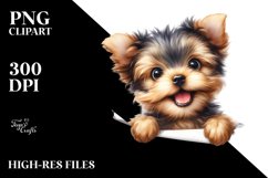 Funny Crazy Small Yorkshire Terrier | Clipart Product Image 1
