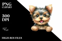 Enthusiastic Watercolor Baby Yorkshire Terrier | Funny Product Image 1