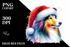 Cute Dog with Santa Hat, Summer PNG Product Image 3