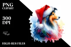 Cute Dog with Santa Hat, Summer PNG Product Image 1