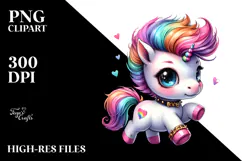 Cute Unicorn Running, Transparent PNG Product Image 2