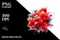 Colorful Redish Watercolor Particles Product Image 1