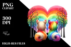 Cute Rainbow Trees Chihuahua PNG Product Image 2