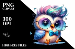 Excited Funny Baby Owl, High-Res PNG Product Image 3